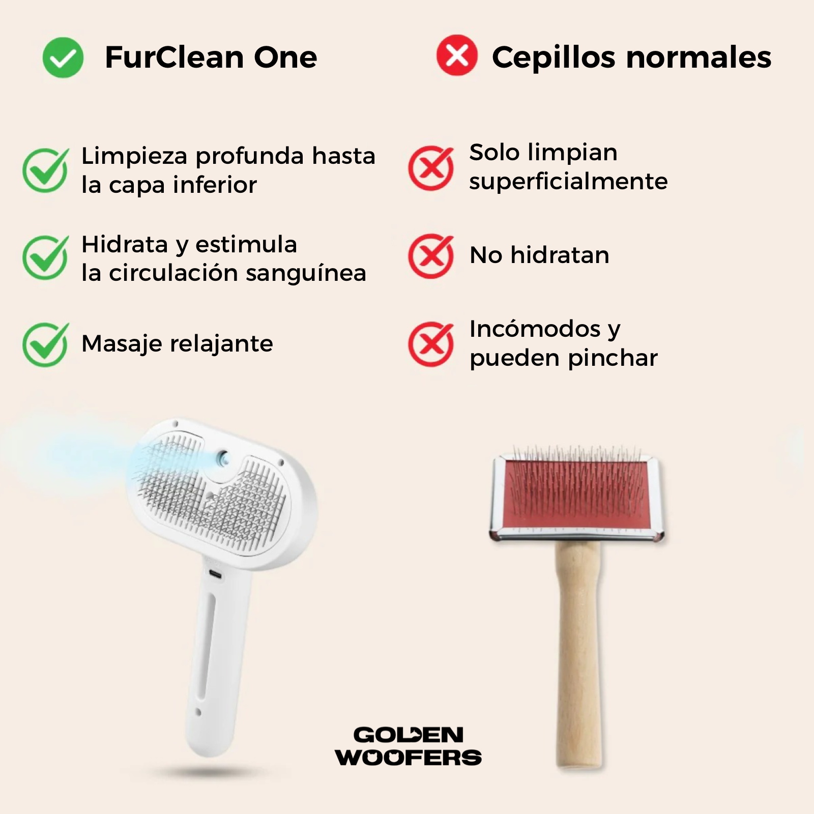 FurClean One - Cepillo Profesional 2 EN 1 para Mascotas