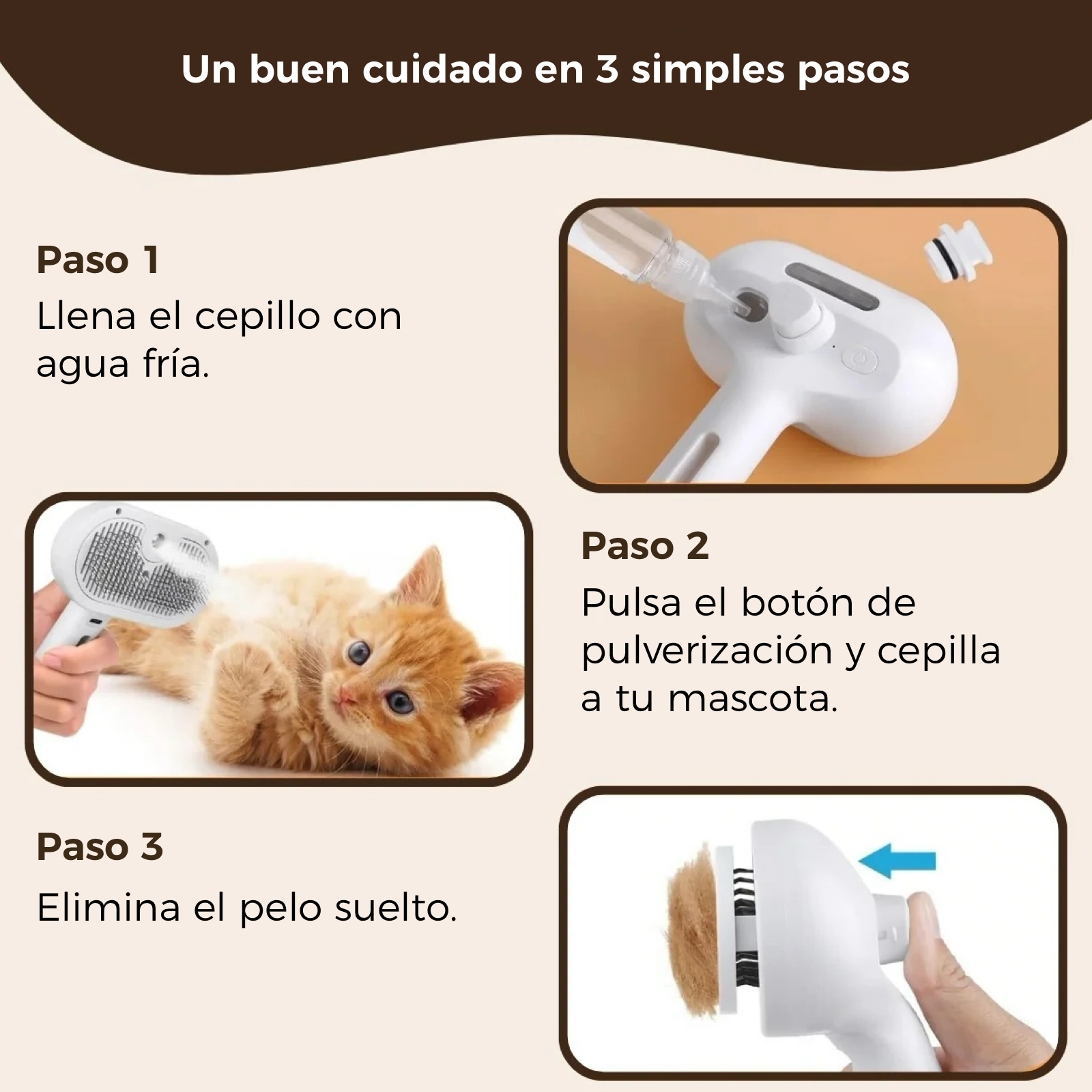 FurClean One - Cepillo Profesional 2 EN 1 para Mascotas