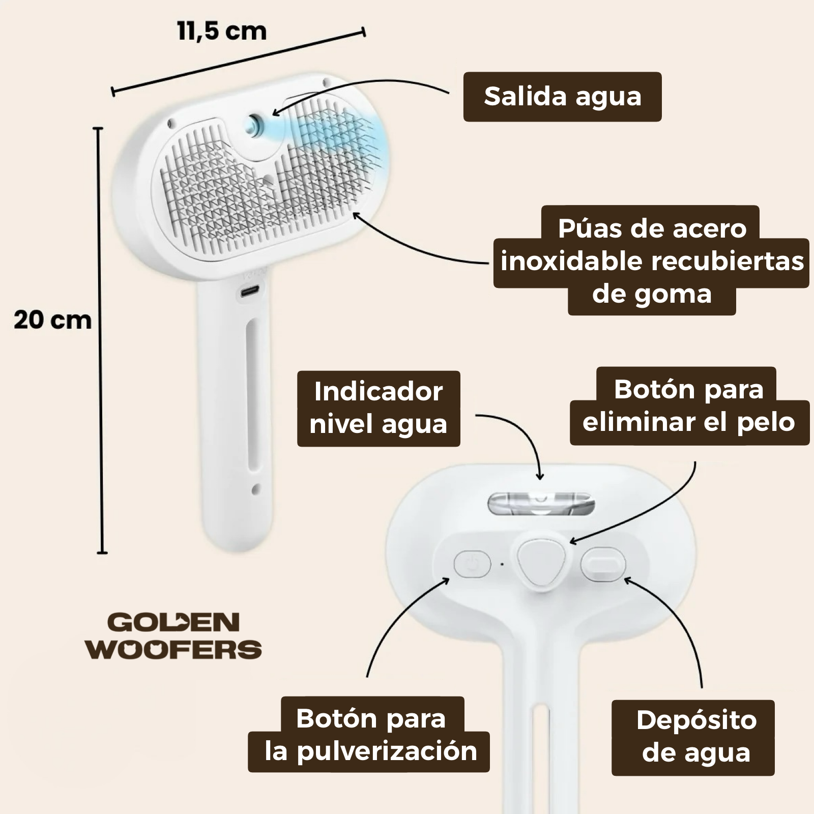 FurClean One - Cepillo Profesional 2 EN 1 para Mascotas